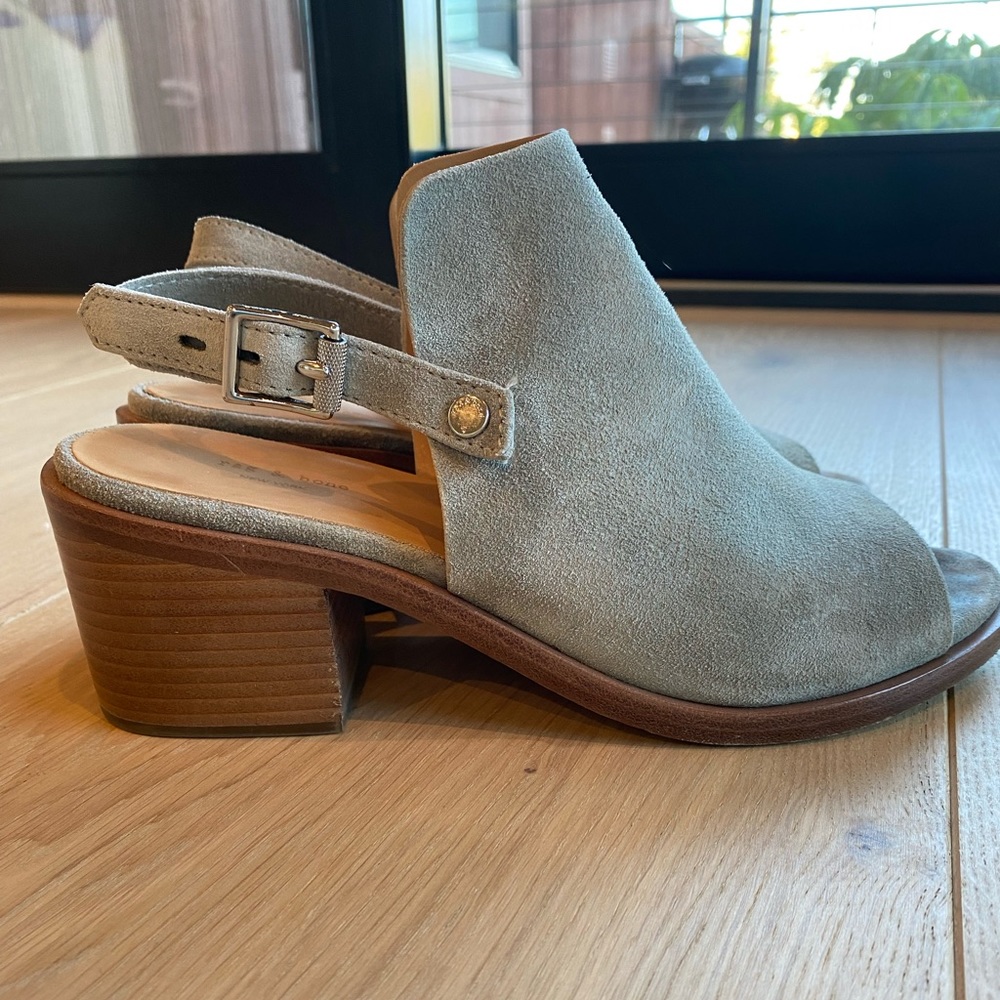 Rag and bone Wyatt sandal in gray suede